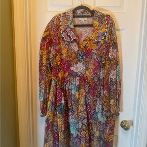 Kika Vargas Multicolor Long Sleeve Dress